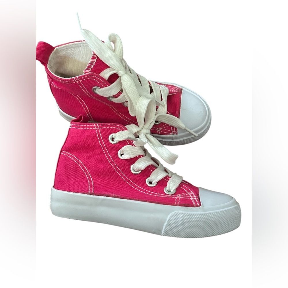 Zoogs Pink Canvas High Top Sneakers Lace Up Retro Streetwear Size 8